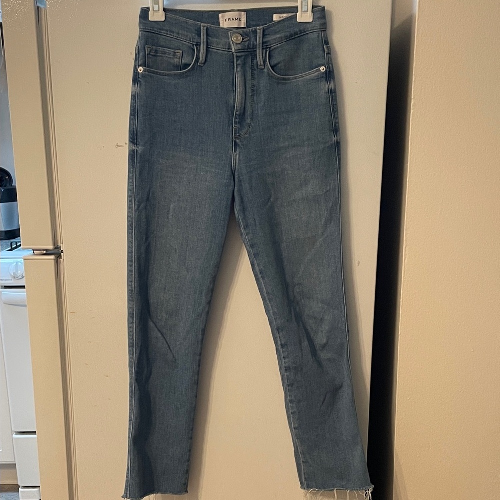 Frame Size 26 Jonah‎ Le Sylvie Crop Denim Cropped Cotton Blue Jean 26”